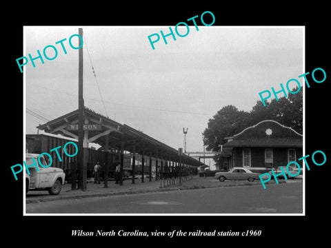 OLD LARGE HISTORIC PHOTO OF WILSON NORTH CAROLINA, THE RAILROAD STATION c1960