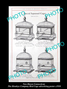 OLD LARGE HISTORIC PHOTO NEW HAVEN CONNECTICUT, THE BIRD CAGE Co POSTER c1910 1