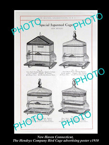 OLD LARGE HISTORIC PHOTO NEW HAVEN CONNECTICUT, THE BIRD CAGE Co POSTER c1910 2