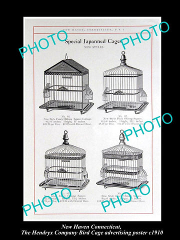 OLD LARGE HISTORIC PHOTO NEW HAVEN CONNECTICUT, THE BIRD CAGE Co POSTER c1910 2