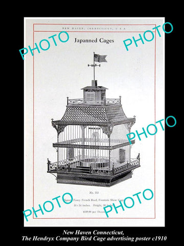 OLD LARGE HISTORIC PHOTO NEW HAVEN CONNECTICUT, THE BIRD CAGE Co POSTER c1910 4