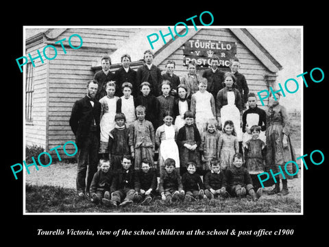 OLD LARGE HISTORIC PHOTO OF TOURELLO VICTORIA, THE SCHOOL & POST OFFICE c1900