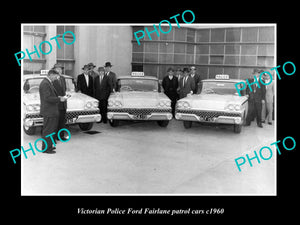 OLD LARGE HISTORIC AUSTRALIAN PHOTO OF VICTORIAN POLICE FORD FAIRLANE CAR 1960 3