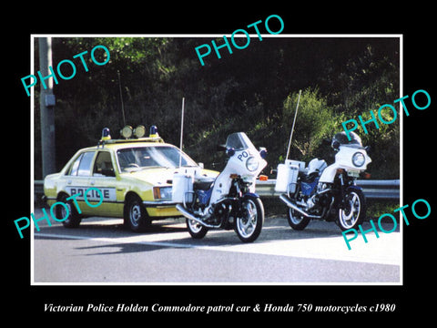 OLD LARGE HISTORIC AUSTRALIAN PHOTO OF VICTORIAN POLICE HOLDEN COMMODORE c1980