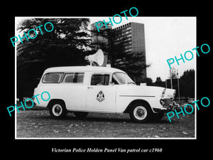 OLD LARGE HISTORIC AUSTRALIAN PHOTO OF VICTORIAN POLICE HOLDEN FE FC WAGON c1960