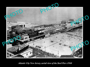 OLD LARGE HISTORIC PHOTO OF ATLANTIC CITY NEW JERSEY, THE STEEL PIER c1940