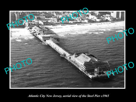 OLD LARGE HISTORIC PHOTO OF ATLANTIC CITY NEW JERSEY, THE STEEL PIER c1965