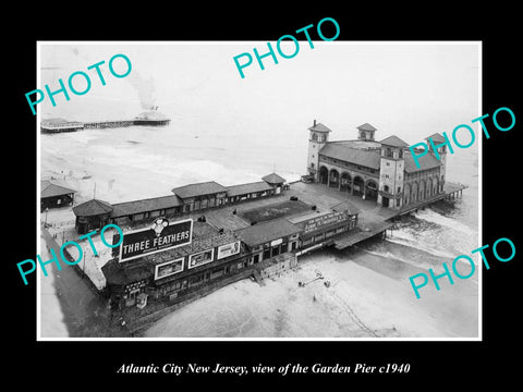 OLD LARGE HISTORIC PHOTO OF ATLANTIC CITY NEW JERSEY, THE GARDEN PIER c1940 1