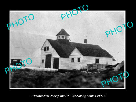 OLD LARGE HISTORIC PHOTO OF ATLANTIC CITY NEW JERSEY, LIFE SAVING STATION c1910