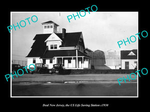 OLD LARGE HISTORIC PHOTO OF DEAL NEW JERSEY, THE US LIFE SAVING STATION c1930