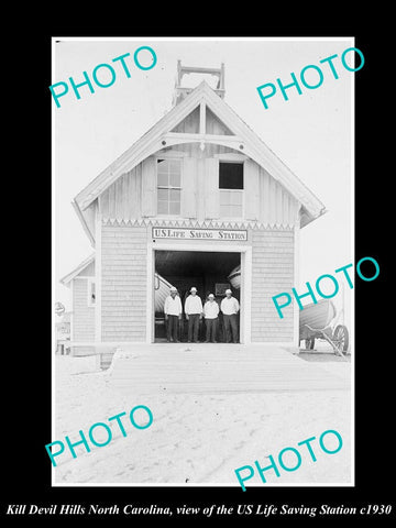 OLD HISTORIC PHOTO OF KILL DEVIL HILL NORTH CAROLINA US LIFE SAVING STATION 1930