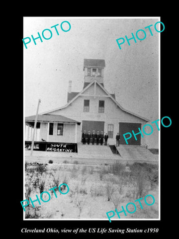 OLD HISTORIC PHOTO OF SOUTH BRIGANTINE NEW JERSEY US LIFE SAVING STATION c1910