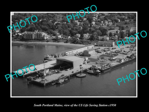 OLD LARGE HISTORIC PHOTO OF SOUTH PORTLAND MAINE US LIFE SAVING STATION c1950 2