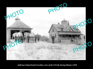 OLD HISTORIC PHOTO OF SULLIVANS ISLAND SOUTH CAROLINA LIFE SAVING STATION c1920