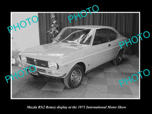 OLD LARGE HISTORIC PHOTO OF MAZDA RX2 ROTARY 1971 MOTOR SHOW DISPLAY ...
