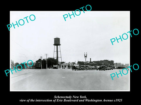 OLD LARGE HISTORIC PHOTO OF SCHENECTADY NEW YORK, Cnr ERIE & WASHINGTON c1925