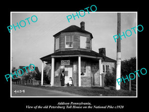 OLD LARGE HISTORIC PHOTO OF ADDISON PENNSYLVANIA, THE PETERSBURG TOLL HOUSE 1920