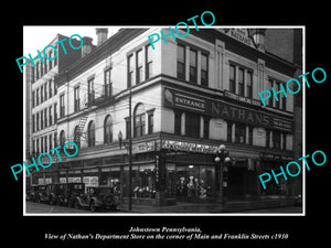 OLD LARGE HISTORIC PHOTO OF JOHNSTOWN PENNSYLVANIA NATHANS DEPARTMENT STORE 1930