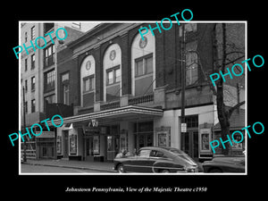 OLD LARGE HISTORIC PHOTO OF JOHNSTOWN PENNSYLVANIA, THE MAJESTIC THEATER c1950