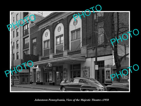 OLD LARGE HISTORIC PHOTO OF JOHNSTOWN PENNSYLVANIA, THE MAJESTIC THEATER c1950