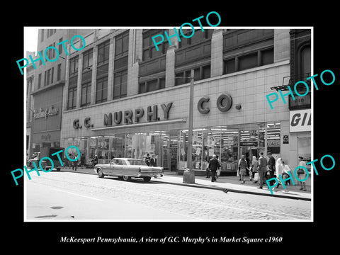 OLD LARGE HISTORIC PHOTO OF McKEESPORT PENNSYLVANIA, THE GC MURPHY STORE c1960