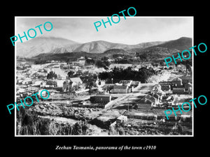 OLD LARGE HISTORIC PHOTO OF ZEEHAN TASMANIA, PANORAMA OF THE TOWN c1910 2