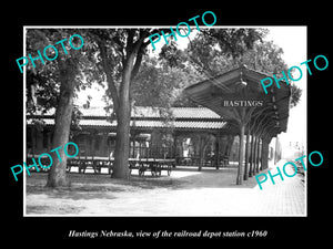 OLD LARGE HISTORIC PHOTO OF HASTINGS NEBRASKA, THE RAILROAD DEPOT STATION 1960 2