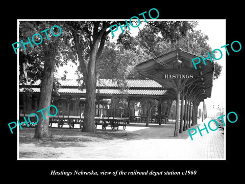 OLD LARGE HISTORIC PHOTO OF HASTINGS NEBRASKA, THE RAILROAD DEPOT STATION 1960 2