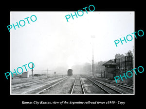 OLD LARGE HISTORIC PHOTO OF KANSAS CITY, THE ARGENTINE RAILROAD TOWER c1940