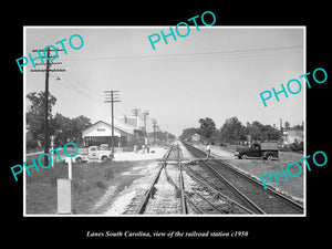 OLD LARGE HISTORIC PHOTO OF LANES SOUTH CAROLINA, THE RAILROAD STATION c1950