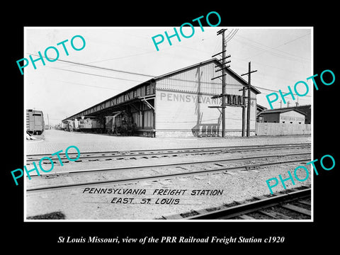 OLD LARGE HISTORIC PHOTO OF St LOUIS MISSOURI, PRR RAILROAD FREIGHT DEPOT c1920