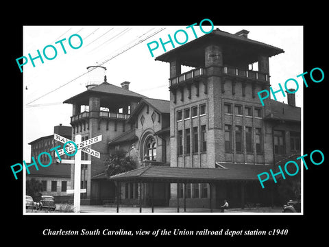 OLD HISTORIC PHOTO OF CHARLESTON SOUTH CAROLINA, UNION RAILROAD STATION c1940