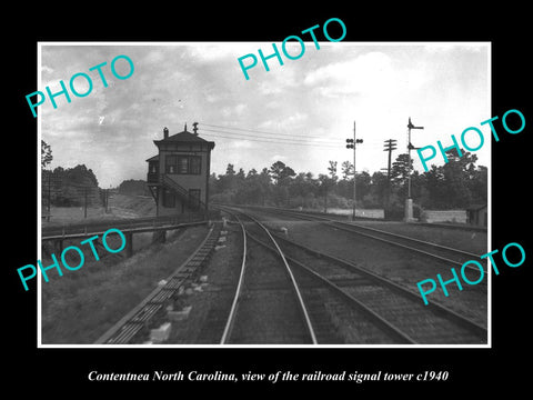 OLD LARGE HISTORIC PHOTO OF CONTENTNEA NORTH CAROLINA RAILROAD TOWER c1940