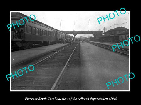 OLD LARGE HISTORIC PHOTO OF FLORENCE SOUTH CAROLINA RAILROAD DEPOT STATION c1940