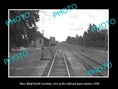 OLD HISTORIC PHOTO OF MARS BLUFF SOUTH CAROLINA RAILROAD DEPOT STATION c1940