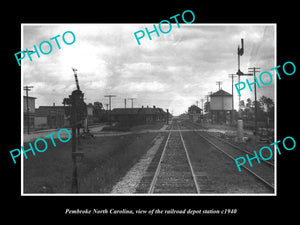 OLD LARGE HISTORIC PHOTO OF PEMBROKE NORTH CAROLINA, THE RAILROAD STATION c1940