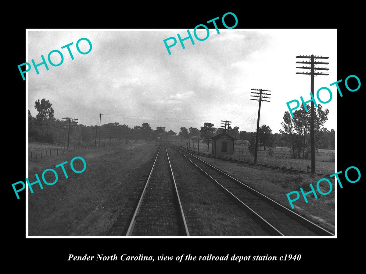 OLD LARGE HISTORIC PHOTO OF PENDER NORTH CAROLINA, THE RAILROAD STATION c1940