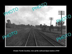 OLD LARGE HISTORIC PHOTO OF PENDER NORTH CAROLINA, THE RAILROAD STATION c1940