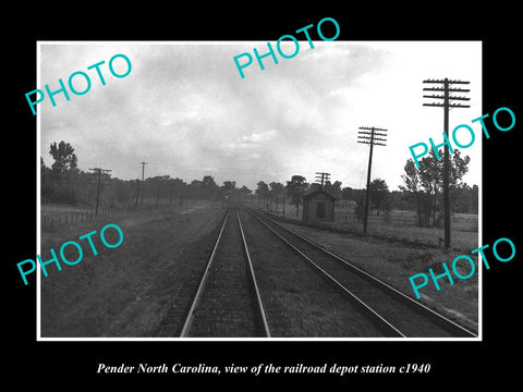 OLD LARGE HISTORIC PHOTO OF PENDER NORTH CAROLINA, THE RAILROAD STATION c1940