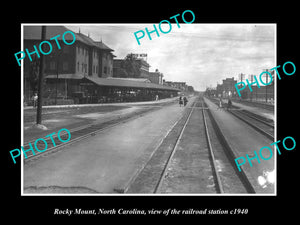 OLD LARGE HISTORIC PHOTO OF ROCKY MOUNT NORTH CAROLINA RAILROAD STATION c1940