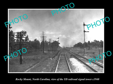 OLD LARGE HISTORIC PHOTO OF ROCKY MOUNT NORTH CAROLINA YD RAILROAD TOWER c1940