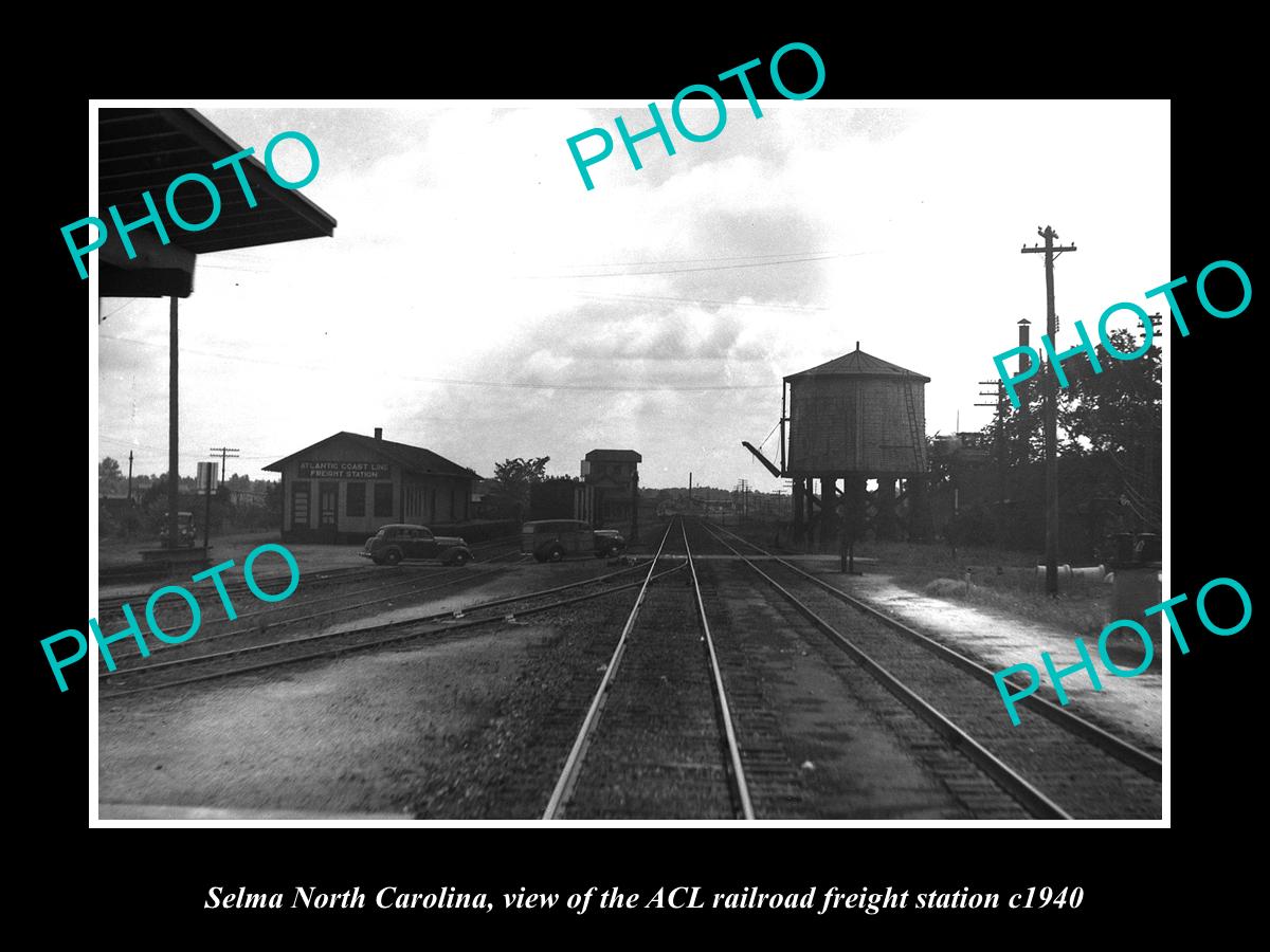 OLD LARGE HISTORIC PHOTO OF SELMA NORTH CAROLINA, FREIGHT RAILROAD STATION c1940