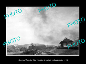 OLD LARGE HISTORIC PHOTO OF BENWOOD JUNCTION WEST VIRGINIA RAILROAD STATION 1950