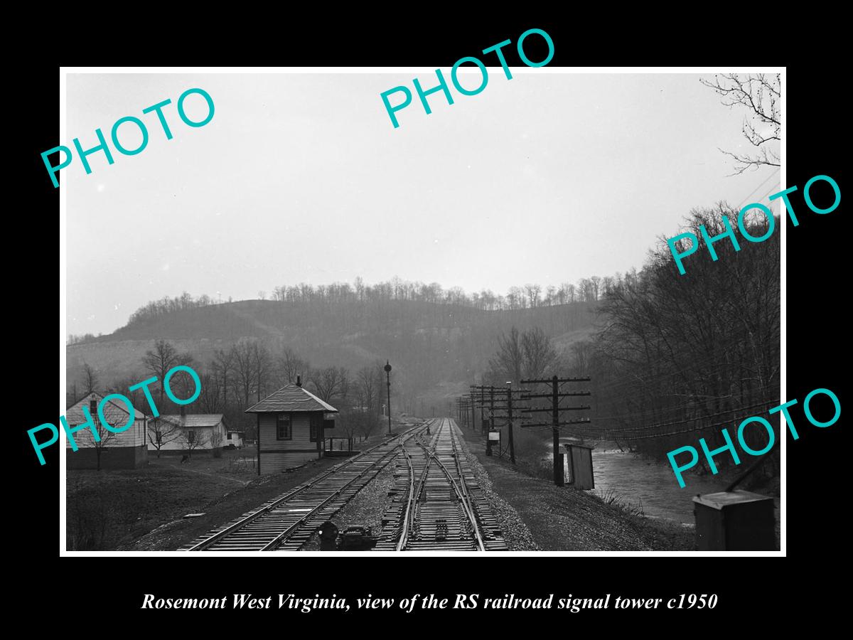 OLD LARGE HISTORIC PHOTO OF ROSEMONT WEST VIRGINIA RS RAILROAD SIGNAL TOWER 1950