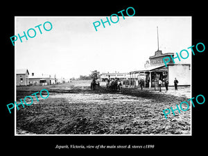 OLD LARGE HISTORIC PHOTO OF JEPARIT VICTORIA, THE MAIN STREET & STORES c1890