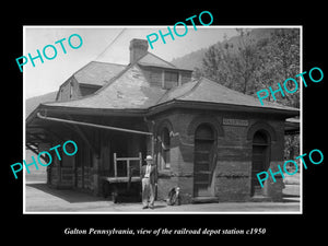 OLD LARGE HISTORIC PHOTO OF GALTON PENNSYLVANIA RAILROAD DEPOT STATION c1950 1