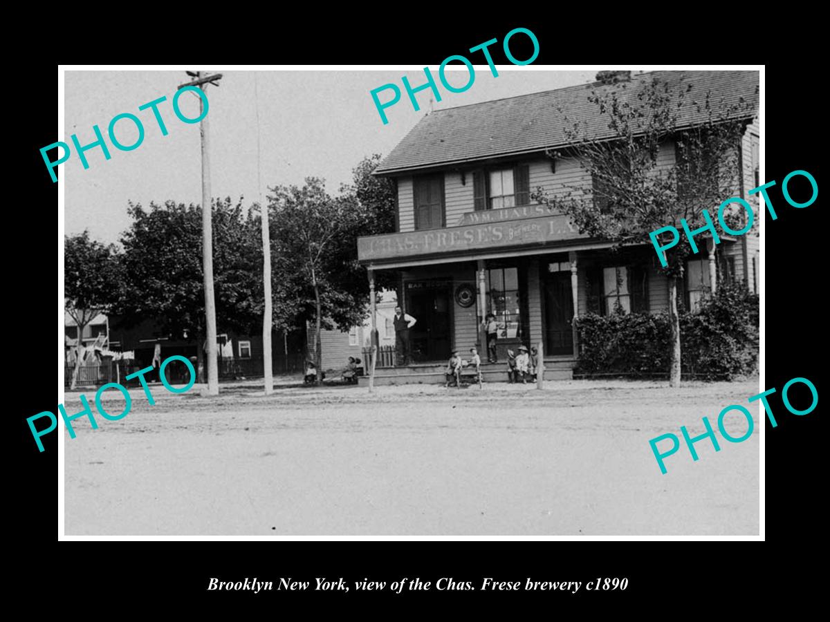 OLD LARGE HISTORIC PHOTO OF BROOKLYN NEW YORK, THE CHAS FRESE BREWERY c1890