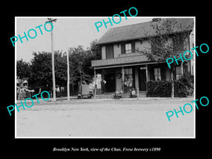 OLD LARGE HISTORIC PHOTO OF BROOKLYN NEW YORK, THE CHAS FRESE BREWERY c1890