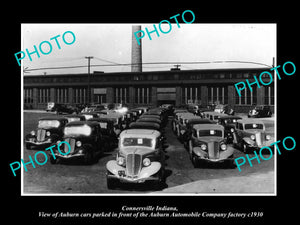 OLD LARGE HISTORIC PHOTO OF CONNORSVILLE INDIANA, THE AUBURN MOTOR CAR Co c1930