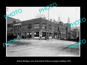 OLD LARGE HISTORIC PHOTO OF DETROIT MICHIGAN THE TRIBUNE NEWSPAPER BUILDING 1910